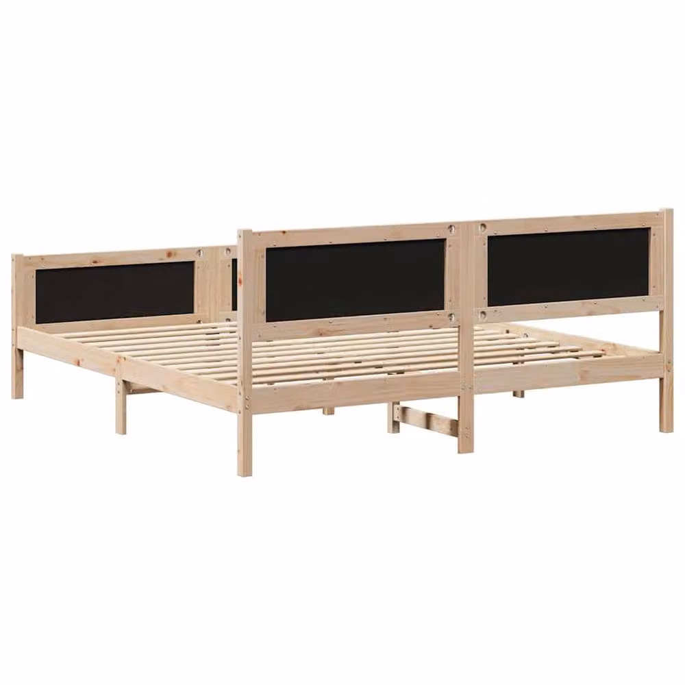 Berkfield Home Elegant Bed Frame in Brown and Taupe, Solid Pine Wood, W/D/H: 180 x 200 x 85.5 cm – 3
