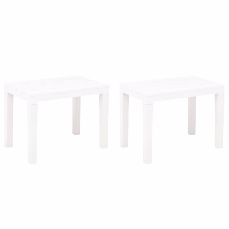 Berkfield Home Durable White Plastic Garden Benches, 2 Pack
