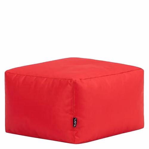 Bean Bag Bazaar Red Outdoor and Indoor Bean Bag Footstool with Filling Included