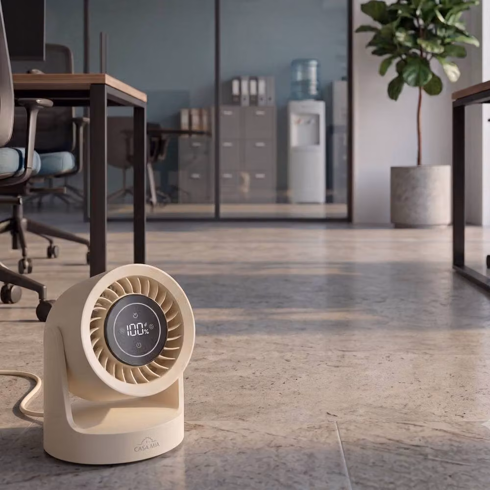 CASA MIA Quiet Portable Rechargeable Table Fan with Oscillation in White – 2