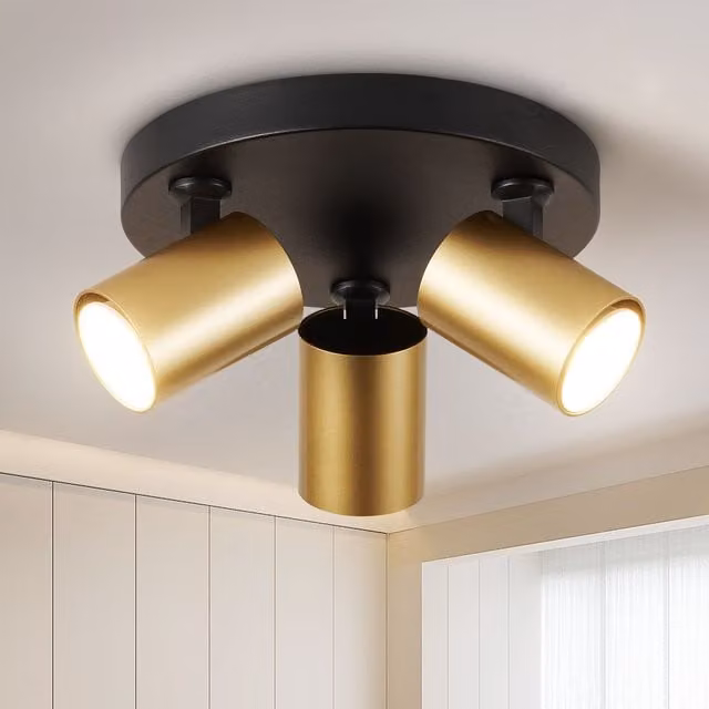 Harper Living Modern Round GU10 Adjustable Ceiling Spotlights in Black, Gold or Copper