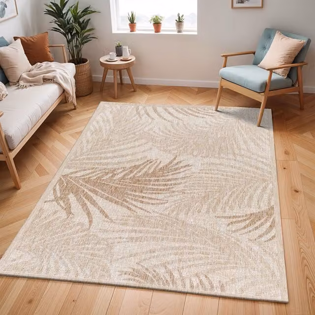 Livabliss Tuareg Coastal Beige Ivory Jute-Look Indoor and Outdoor Polypropylene Rug, W: 200 cm, D: 275 cm – 1