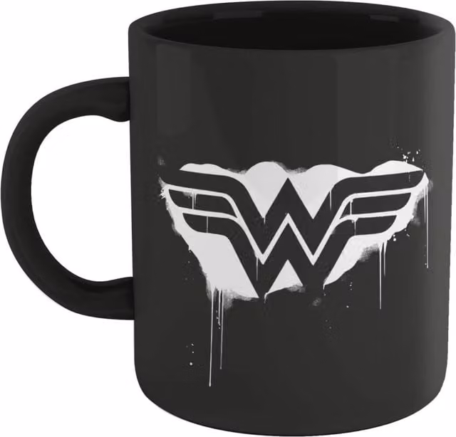 Official Wonder Woman Core Graffiti Ceramic Mug - Black