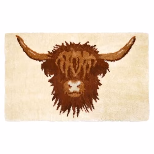 Allure Bath Fashions Highland Cow Microfibre Bath Mat in Beige and Brown, W/D/H: 80 x 50 x 1 cm – 7