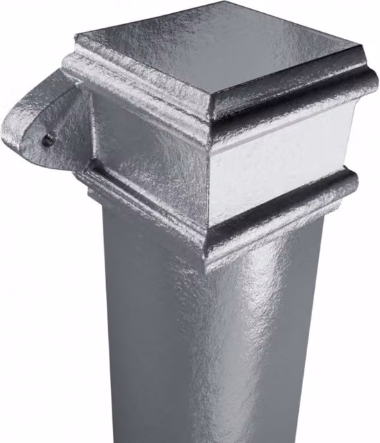 Hargreaves Premier Cast Iron Square Eared Downpipe, Silver, H x W: 91.4 x 7.5 cm