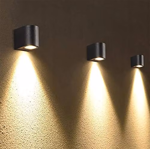 CGC Lighting Black Aluminium Outdoor Up and Down Wall Spotlight with Transparent Glass and GU10 Mains Power – 4