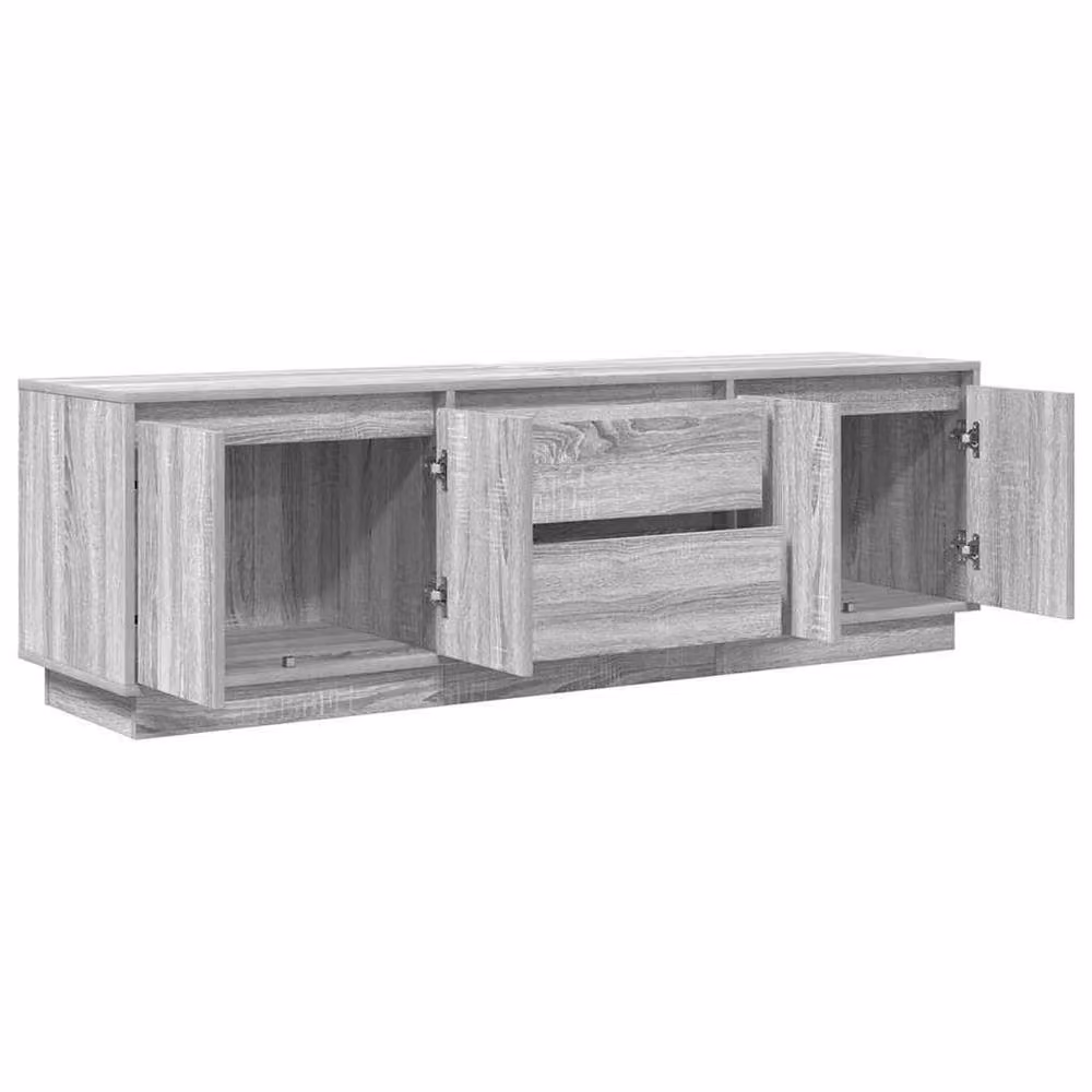 Berkfield Home Modern Grey Sonoma TV Cabinet with LED Lights, W: 160.5 cm, D: 41 cm, H: 50 cm – 4