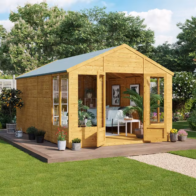 BillyOh Holly Tongue and Groove Apex Summerhouse in Brown with Window