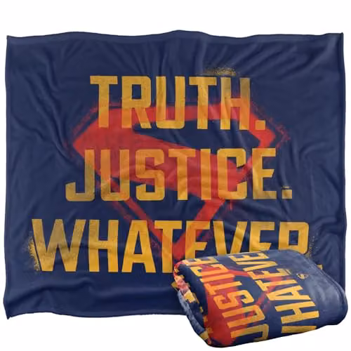 Warner Bros. Supergirl 2026 Truth, Justice, Whatever Soft Fleece Throw Blanket, Multicolour, W: 152 cm, D: 127 cm – 1