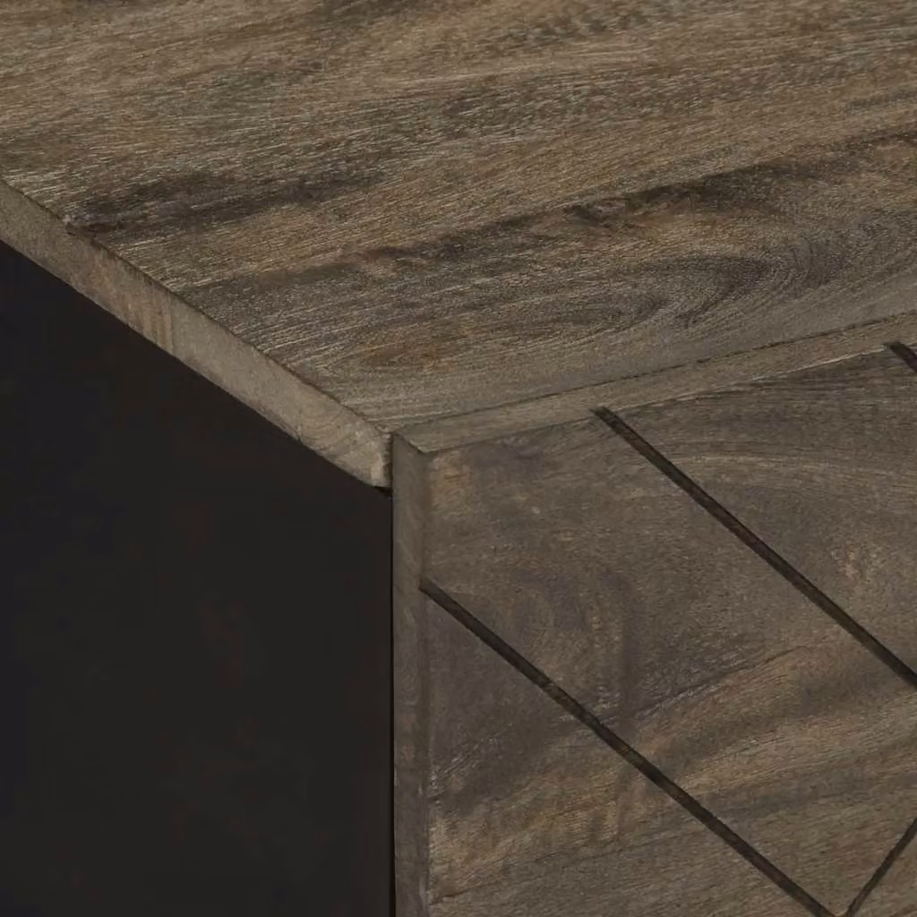 Berkfield Home Black Mango Wood Coffee Table W/D/H: 80 x 50 x 40 cm – 4