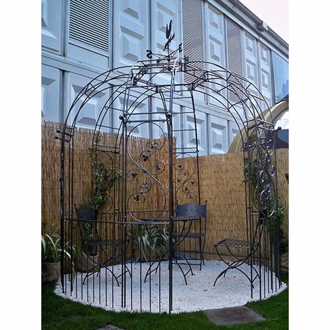 Poppyforge Imperial 6 Sided Trade & Panels Curved Steel In-Ground Support in Black – 2