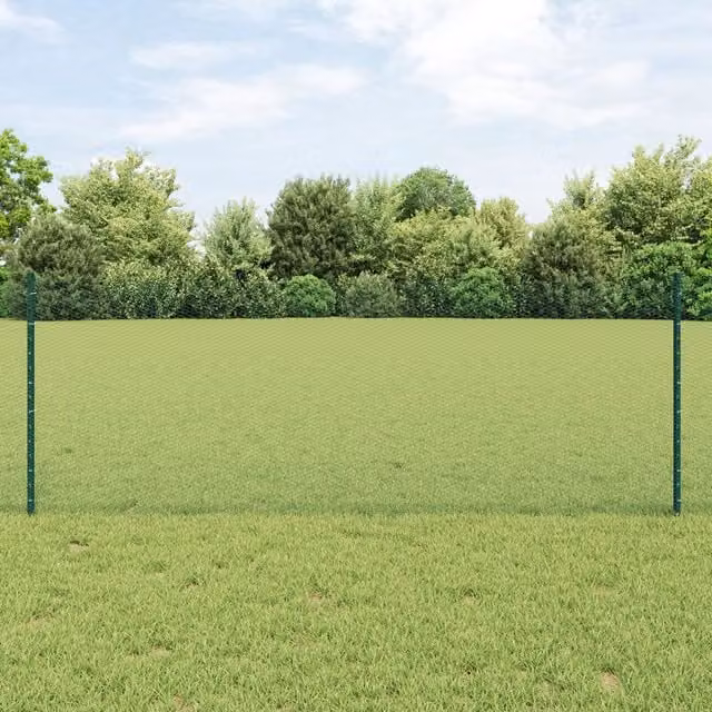 Berkfield Home Green Steel U-Channel Fence Posts, 5 Pieces, Height: 80 cm