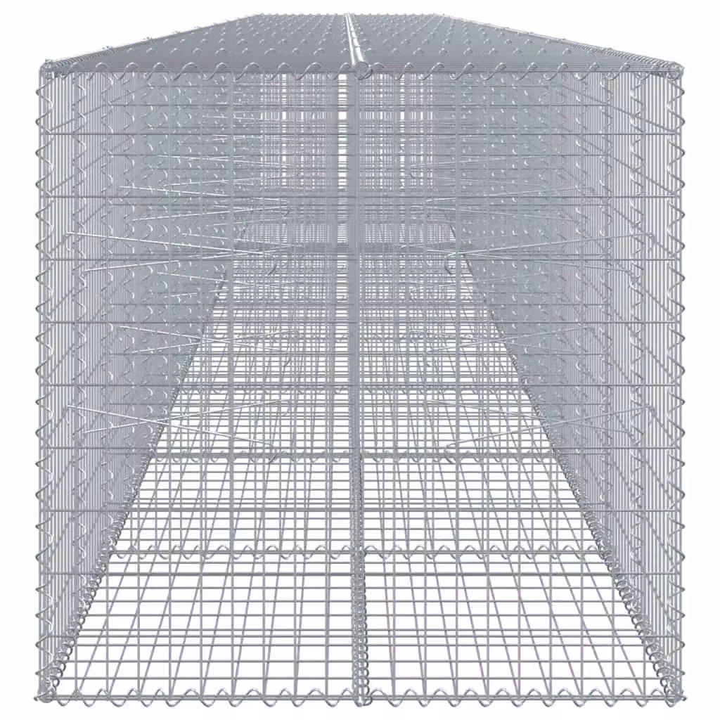 Berkfield Home Silver Galvanised Steel Gabion Basket with Cover, W/D/H: 1000 x 100 x 100 cm – 3