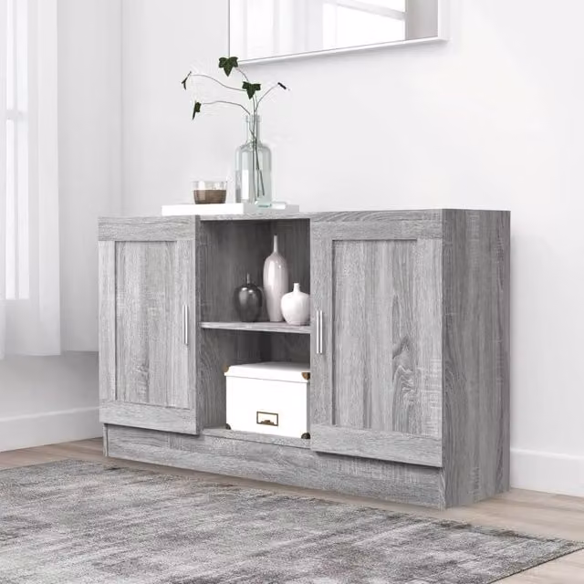 Berkfield Home Grey Sonoma Modern Sideboard, W/D/H: 120 x 30.5 x 70 cm
