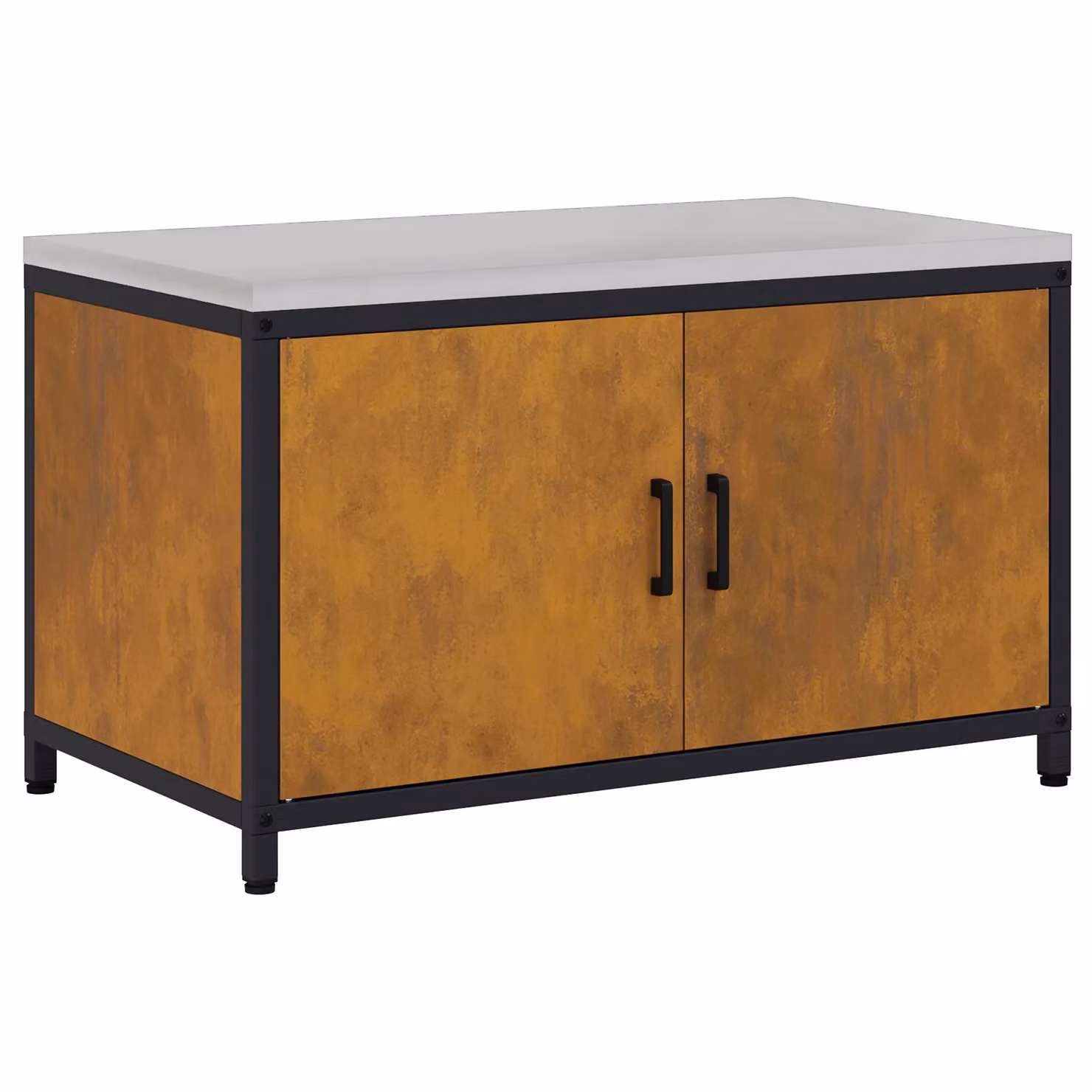 Berkfield Home Modern Kitchen Storage Cabinet in Brown Rusty Weathering Steel with Hinged Doors and Internal Shelves – 2