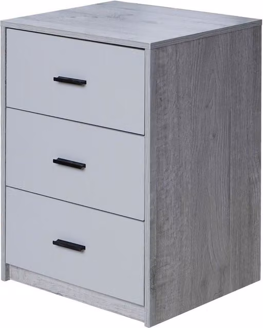 URBNLIVING Modern Wooden Bedside Cabinet in Grey
