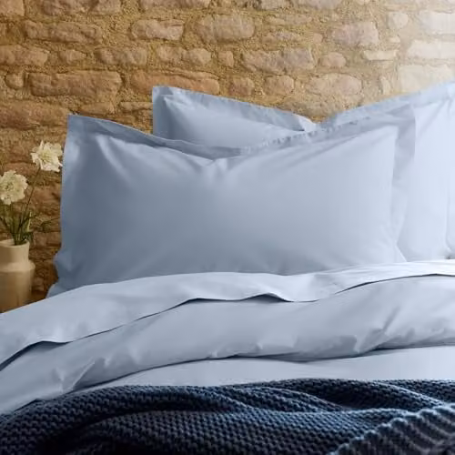 Christy Set of 2 Organic Cotton Percale King Pillowcases in Classic Blue – 1