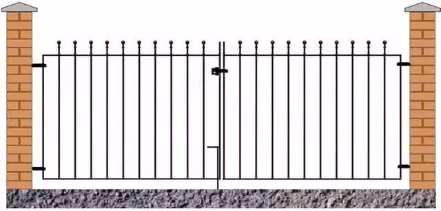 Burbage Iron Craft Manor Flat Top Double Driveway Swing Gate in Black, W: 274.3 cm, H: 91.5 cm
