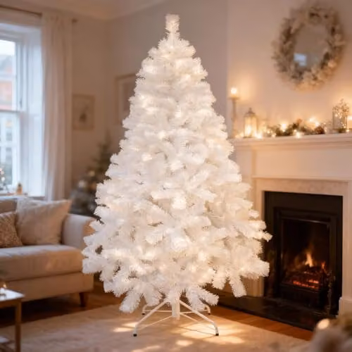 Shatchi White Alaskan Pine Artificial Christmas Tree – 5