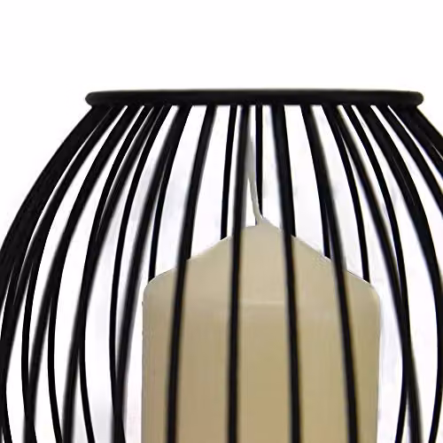 Maison & White Set of 2 Black Metal Birdcage Pillar Candle Holders – 5