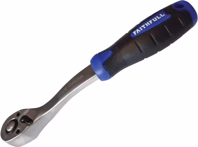 Faithfull 1/4in Drive 72 Teeth Quick-release Ratchet Handle in Multi Colour
