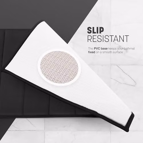 Keplin Memory Foam Bath Mat, Black, W: 50 cm, D: 80 cm – 6