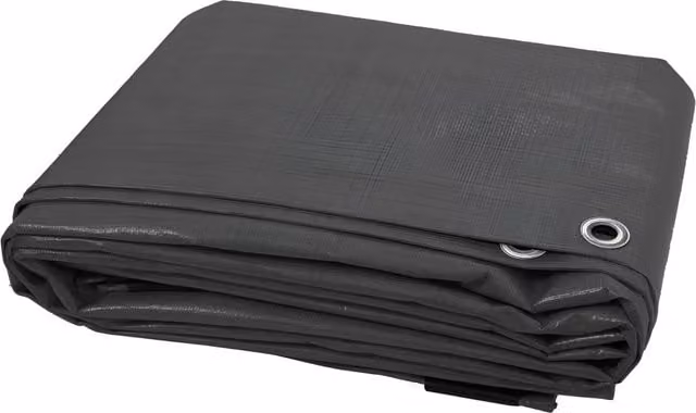 SolaDirect Heavy-Duty Waterproof Tarpaulin Groundsheet with Eyelets, Grey, 4 x 6 m