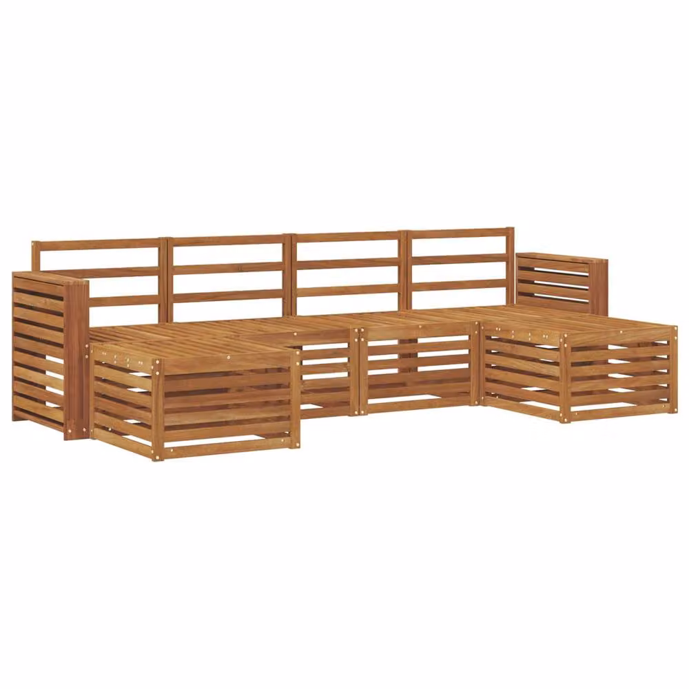 Berkfield Home 6 Piece Sofa Set in Brown Natural Solid Acacia Wood – 2
