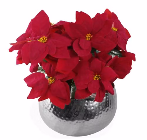 Leaf Design UK Red Poinsettia Artificial Christmas Potted Houseplant, Height: 40 cm – 1