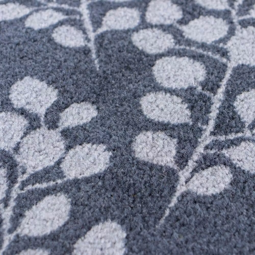 JVL Mega Machine Washable Non-Slip Entrance Doormat, Blue and Grey Floral Design, W: 150 cm, D: 50 cm – 2
