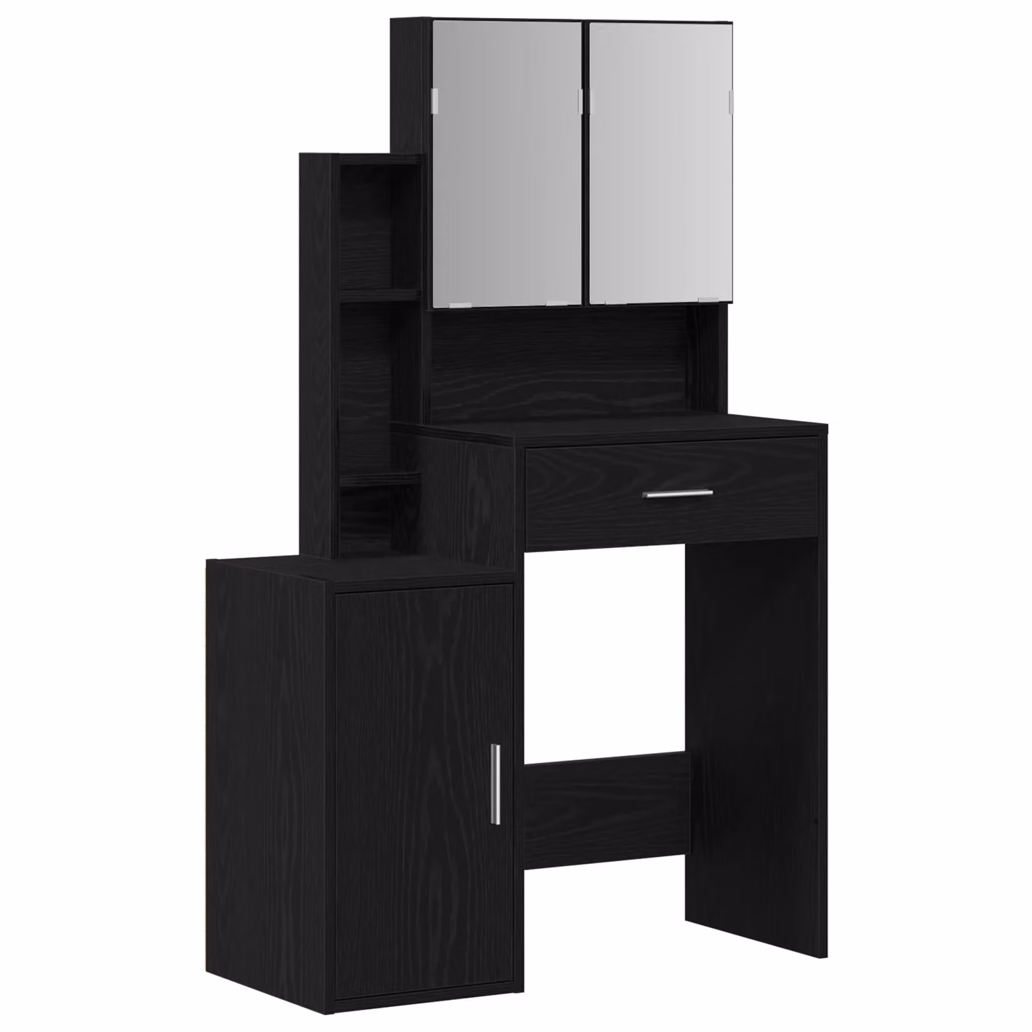 Berkfield Home Modern Dressing Table with LED Mirror in Black Oak – 2