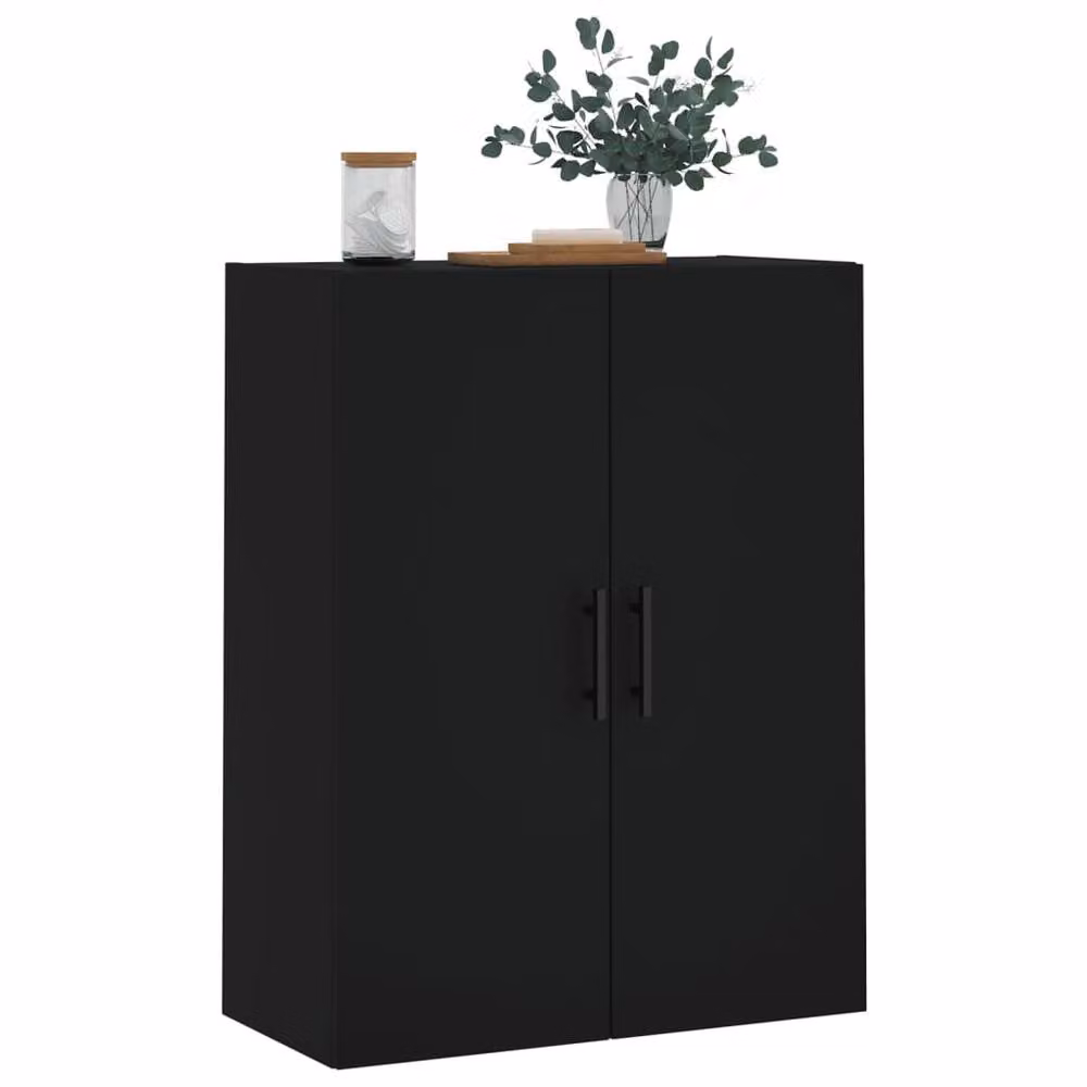 Berkfield Home Modern Wall Mounted Cabinet in Black, W: 69.5 cm, D: 34 cm, H: 90 cm – 4