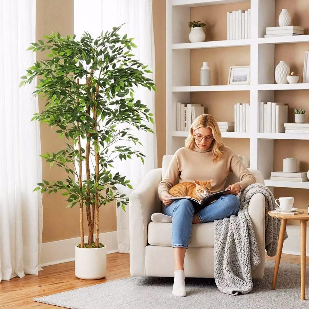 NESTLUNE 180cm Artificial Ficus Tree in Green – 3