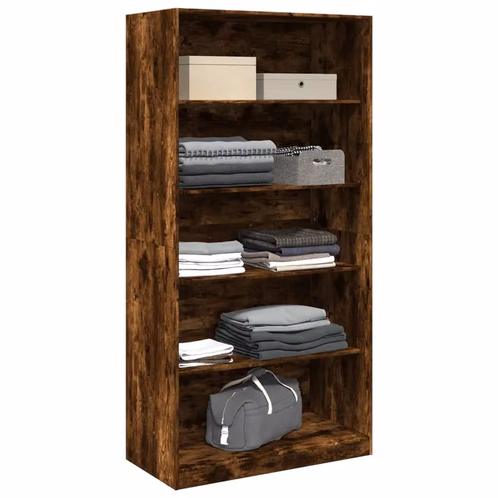 Berkfield Home Smoked Oak Wardrobe in Brown, W/D/H: 100 x 50 x 200 cm – 2