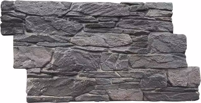 EnerJ Smart Rustic Stone Look PU Wall Panel, Grey, W/D/H: 120 x 60 x 6 cm