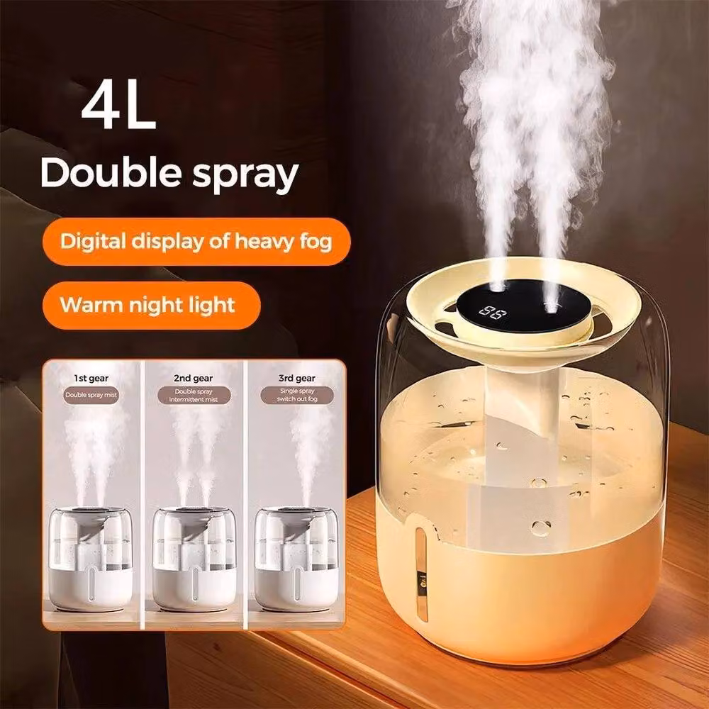 NESTLUNE 4L Cool Mist Ultrasonic Humidifier and Air Purifier in White, H 100 cm x W 15 cm x D 15 cm – 2