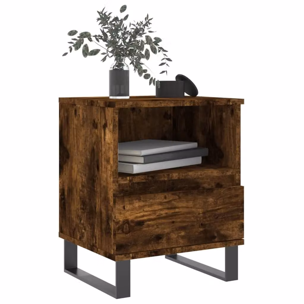 Berkfield Home Smoked Oak Bedside Cabinet in Brown, W/D/H: 40 x 35 x 50 cm – 3