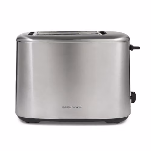 Morphy Richards Equip 2 Slice Toaster in Brushed Silver Stainless Steel with 800W Power and Cable Storage