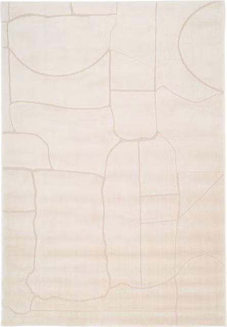 The Rug House Cream Scandi Abstract Area Rug, Beige, W: 120 cm