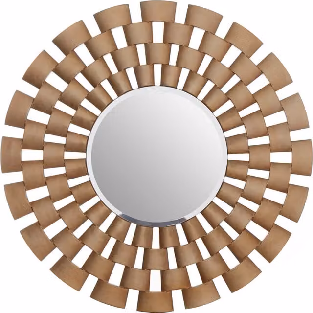 Fifty Five South Orsina Geela Round Modern Wall Mirror in Silver