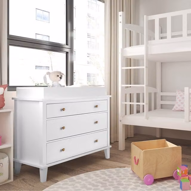 Monarch Hill Poppy 3DRW Convertible Changing Table and Dresser in White and Grey