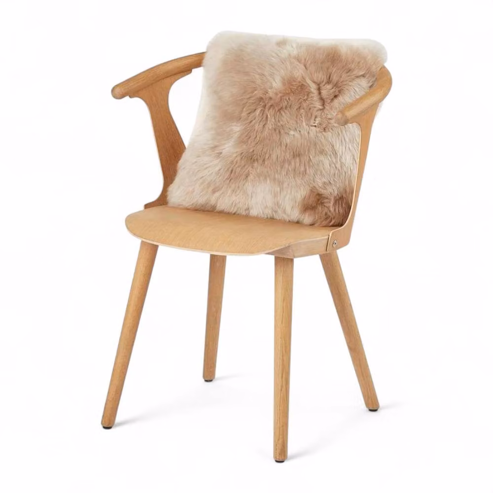 Infinity Leather Luxury Genuine Sheepskin Cushion in Beige, W/D/H: 40 x 40 x 40 cm – 2