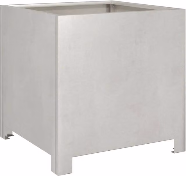Berkfield Home Stainless Steel Garden Planter Tub in Silver, W/D/H: 40 x 40 x 40 cm