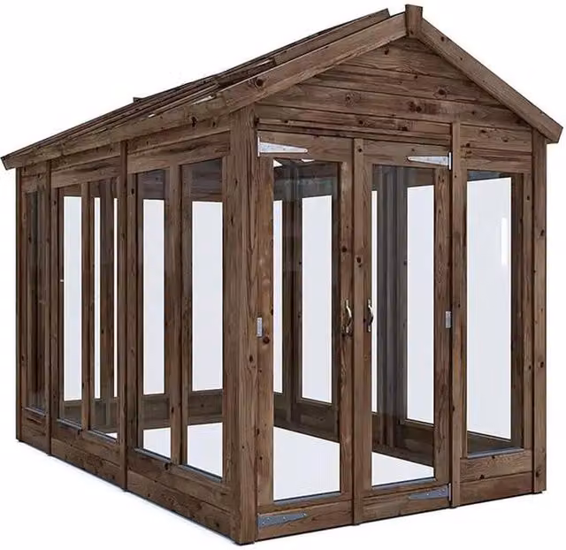 Dunster House Wooden Growzilla Greenhouse with Auto Vent in Brown, W: 1.8 m, D: 3.0 m