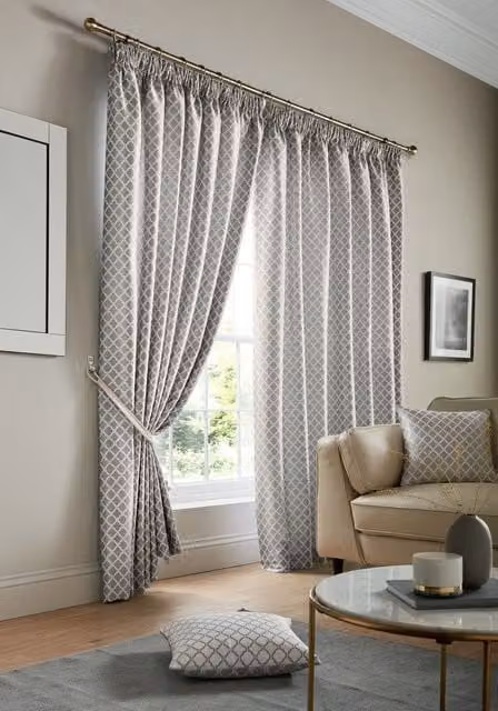 Terrys Cotswold Lined Ready Made Pencil Pleat Curtains in Silver Grey