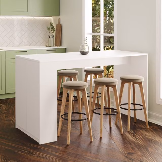 Bimossa Edgar Bar Table with Storage in White