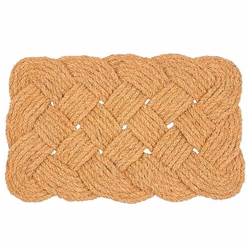 Nicola Spring Coir Knotted Door Mat in Brown and Beige, W: 68 cm, D: 43 cm – 1