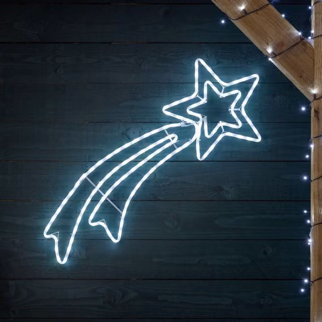 Christow Shooting Star Flashing LED Christmas Light Decoration, White and Multicolour, Length: 107 cm