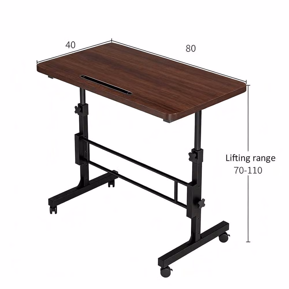Havendro Height Adjustable Standing Desk in Brown with Castors – 2