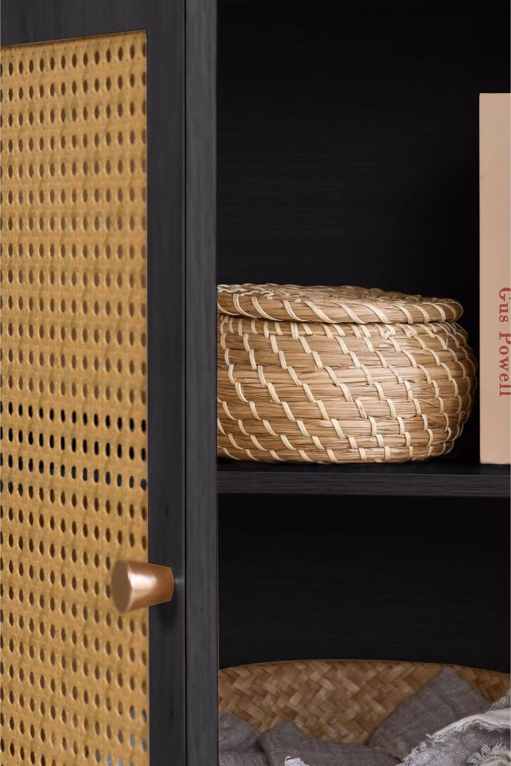 Birlea Croxley Modern Black Rattan 2 Door 3 Drawer Sideboard – 4
